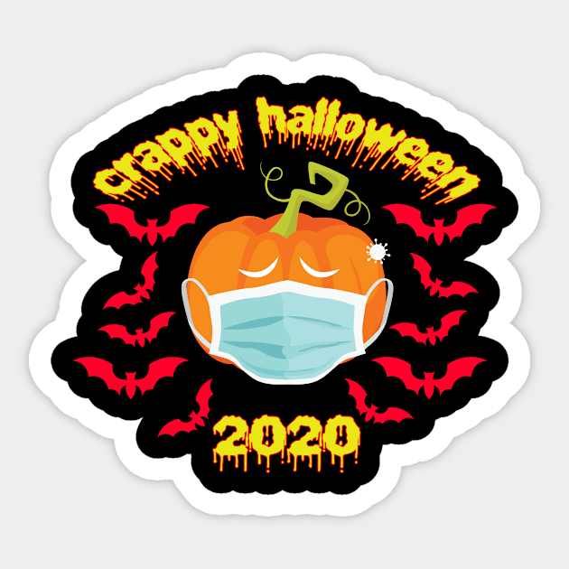 JackOLantern Funny Halloween Pumpkin Wearing A Mask 2020 Sticker by GoodArt